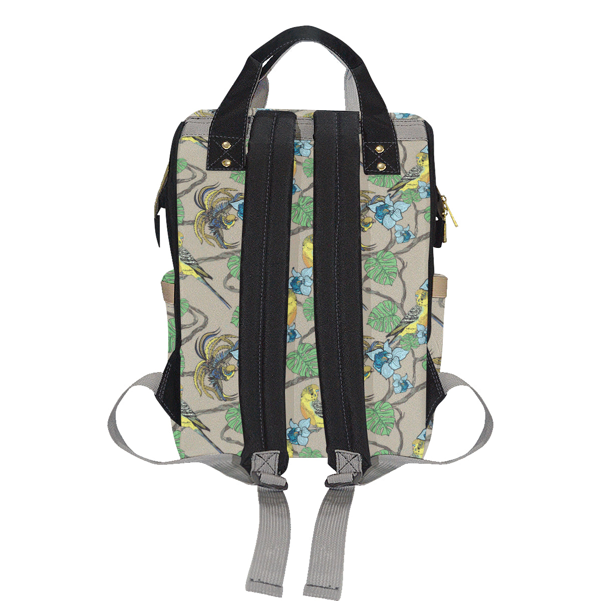 Parakeet Pattern Print Design A02 Diaper Bag Backpack