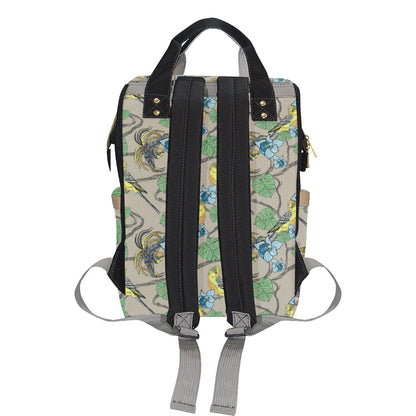 Parakeet Pattern Print Design A02 Diaper Bag Backpack