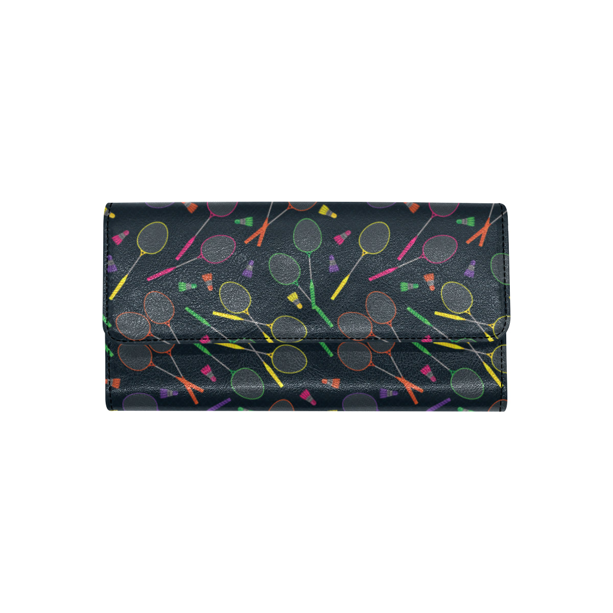 Badminton Pattern Print Design 04 Women's Trifold Wallet