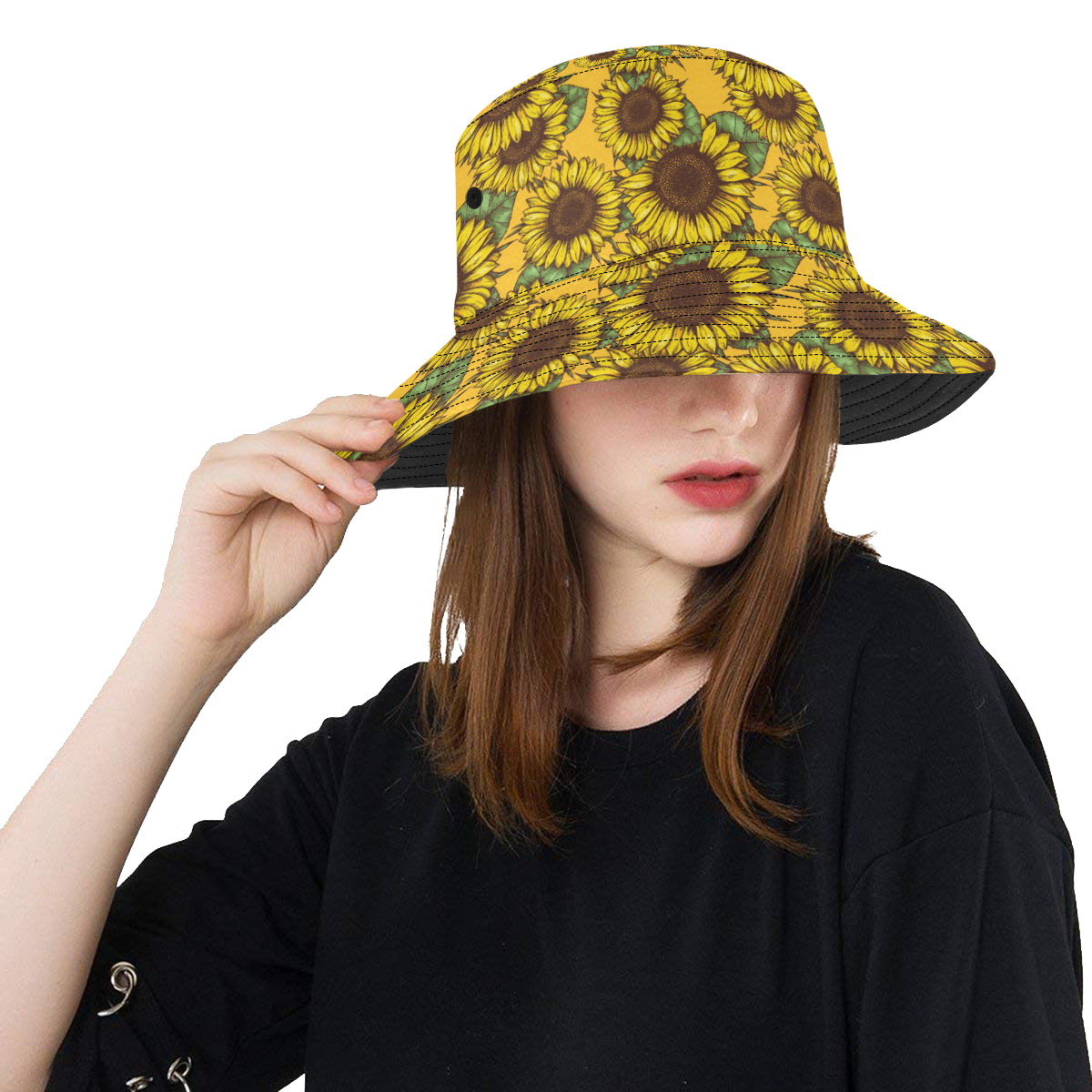 Sunflower Pattern Print Design SF04 Unisex Bucket Hat