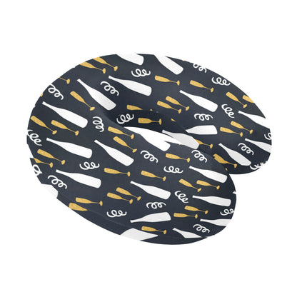Champagne Pattern Print Design 01 U-Shaped Travel Neck Pillow
