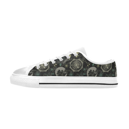 World Map Print Design LKS303 Women's White Low Top Shoes