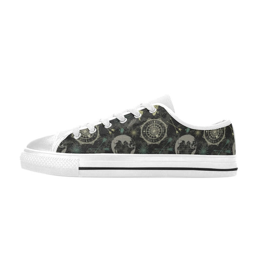 World Map Print Design LKS303 Women's White Low Top Shoes