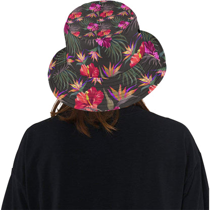 Hibiscus Pattern Print Design HB014 Unisex Bucket Hat