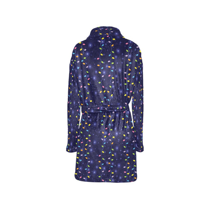 Christmas Light Pattern Print Design 03 Women's Fleece Robe