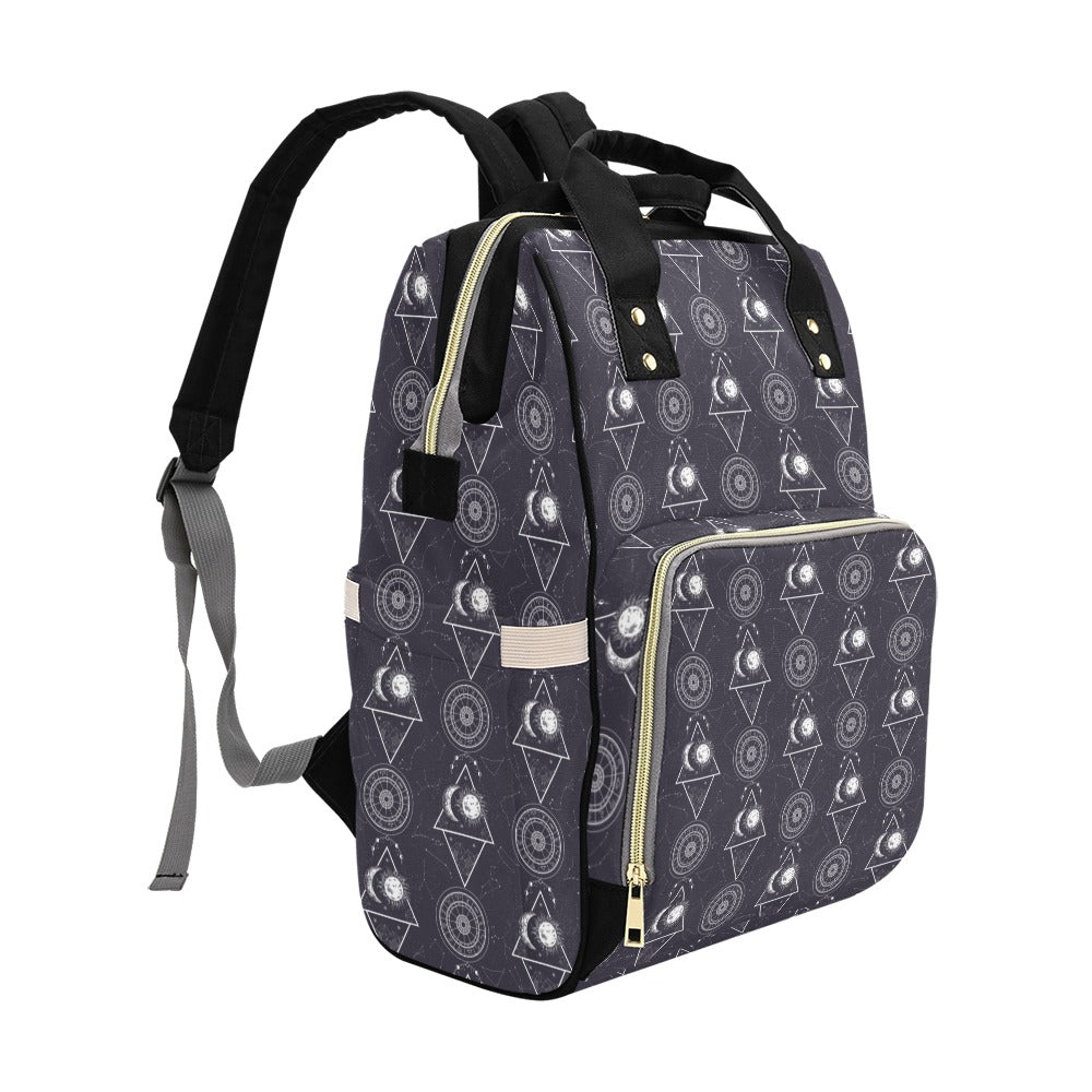 Sun Moon Print Design LKS309 Diaper Bag Backpack