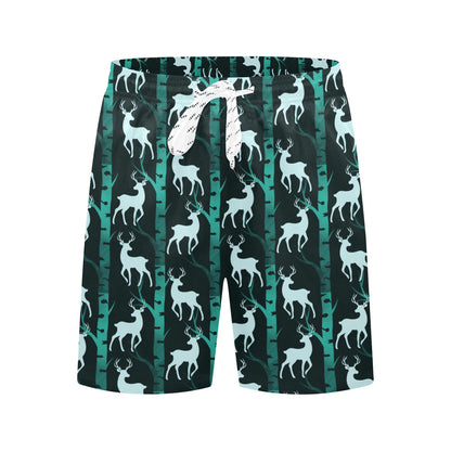 Deer Jungle Print Pattern Men's Swim Trunks Beach Shorts