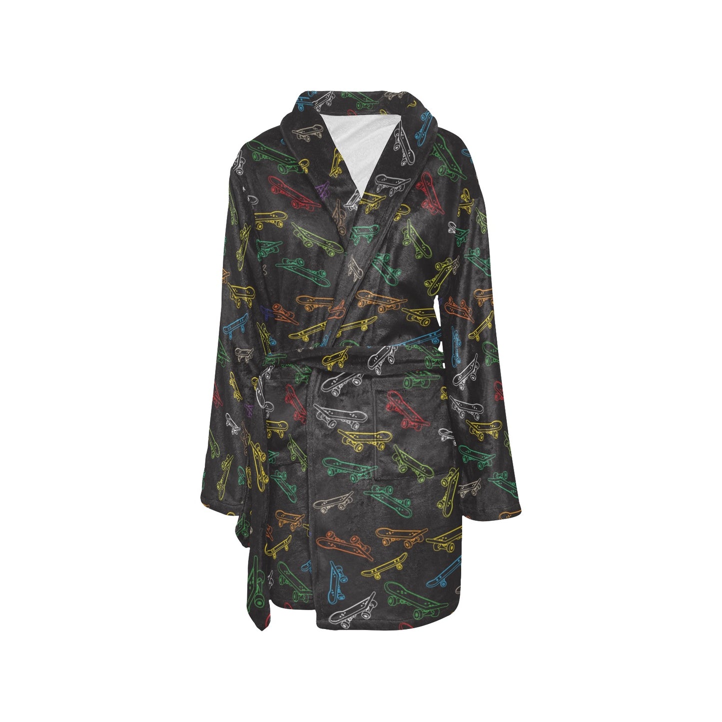 Skateboard Print Design LKS301 Women's Fleece Robe