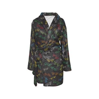Skateboard Print Design LKS301 Women's Fleece Robe