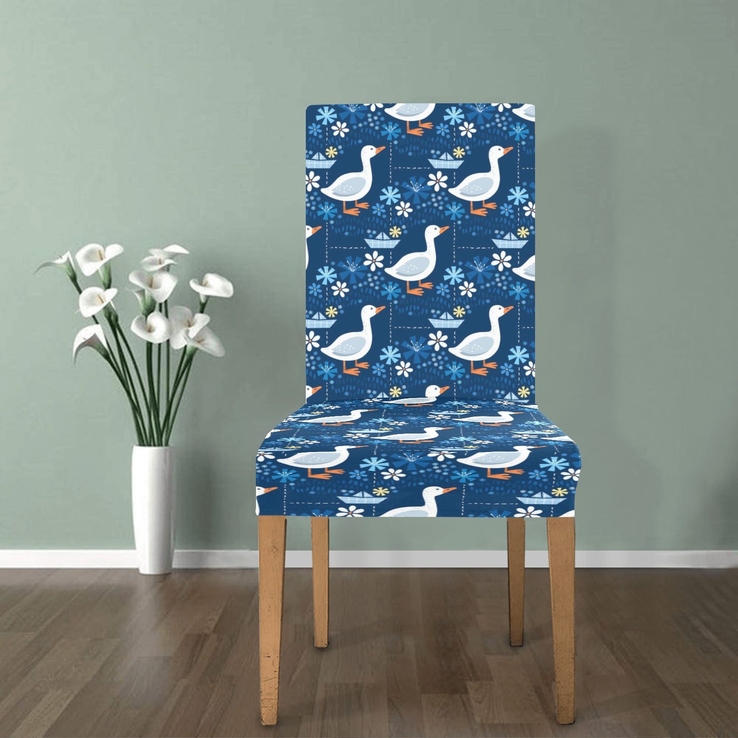 Goose Print Design LKS405 Dining Chair Slipcover