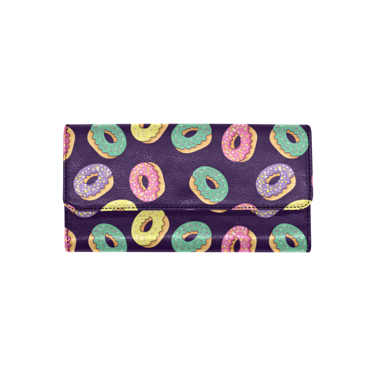 Donut Pattern Print Design DN08 Women's Trifold Wallet