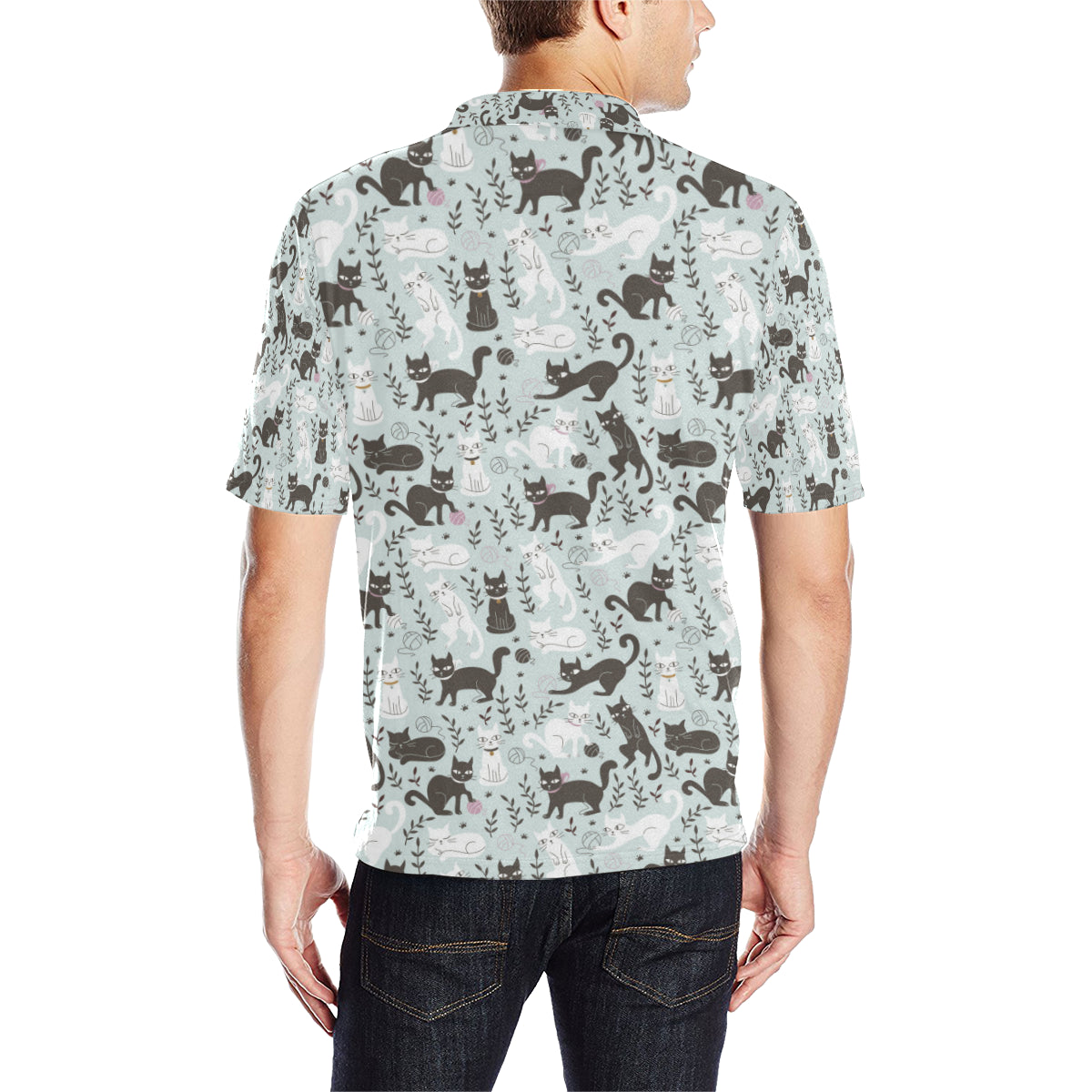 Cat Pattern Print Design 08 Men Polo Shirt