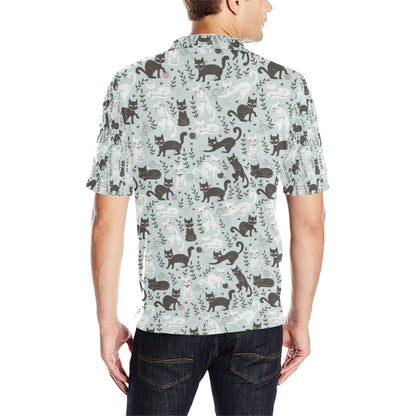 Cat Pattern Print Design 08 Men Polo Shirt