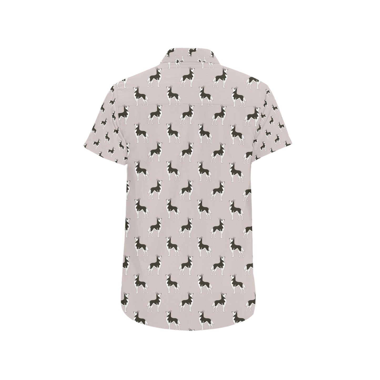 Siberian Huskies Print Design LKS301 Men Short Sleeve Button Up Shirt