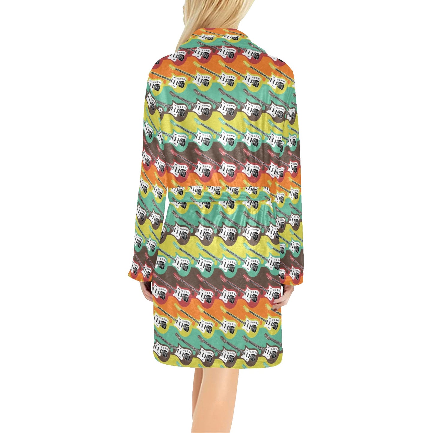 Electric Guitar Print Design LKS401 Women's Fleece Robe