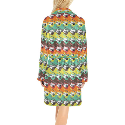 Electric Guitar Print Design LKS401 Women's Fleece Robe