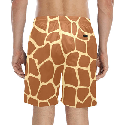Giraffe Texture Print Men's Swim Trunks Beach Shorts
