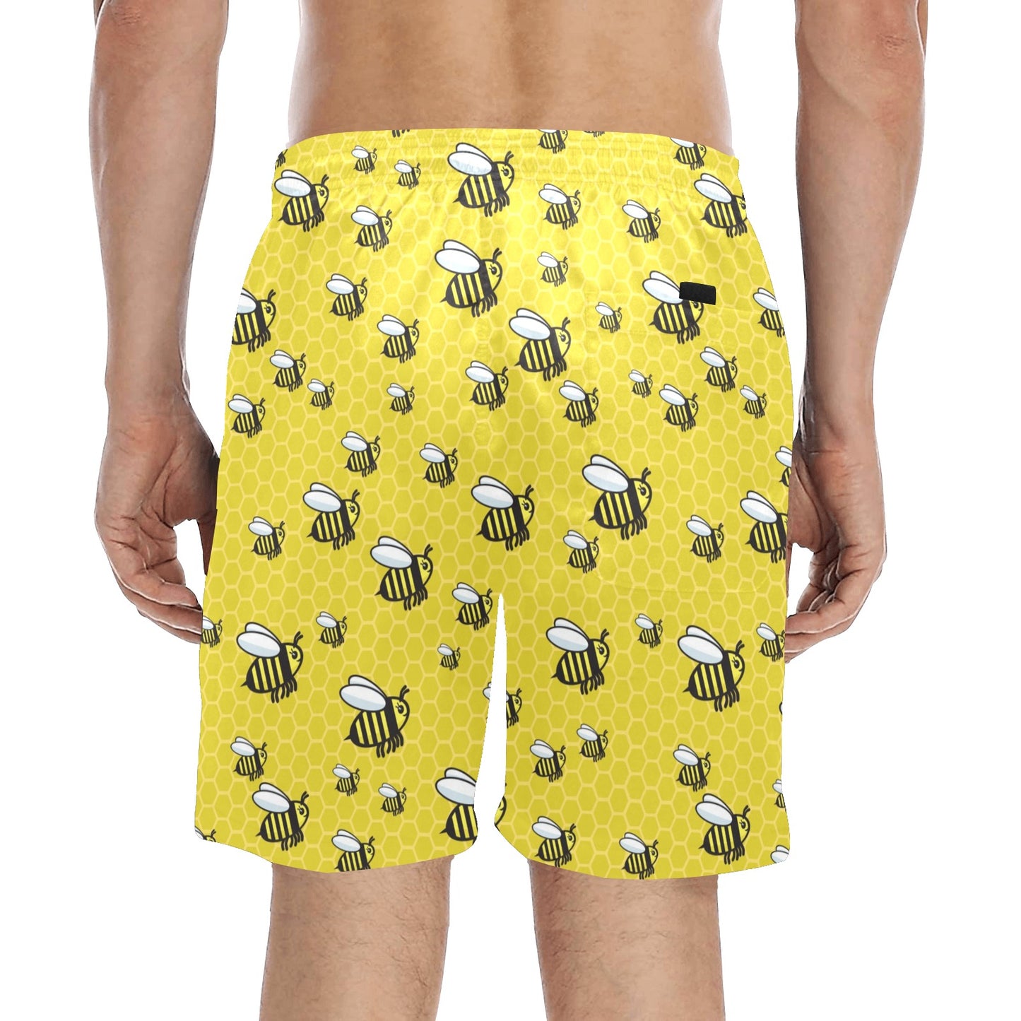 Bee Cute Print Design LKS308 Men's Swim Trunks Beach Shorts