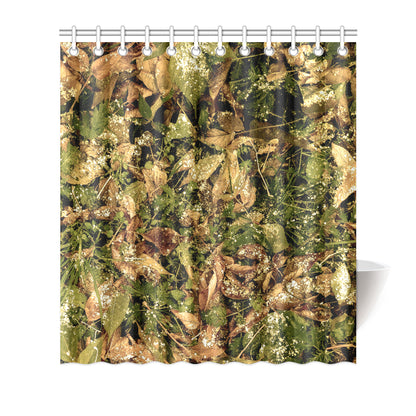 Camo Realistic Tree Forest Texture Print Shower Curtain