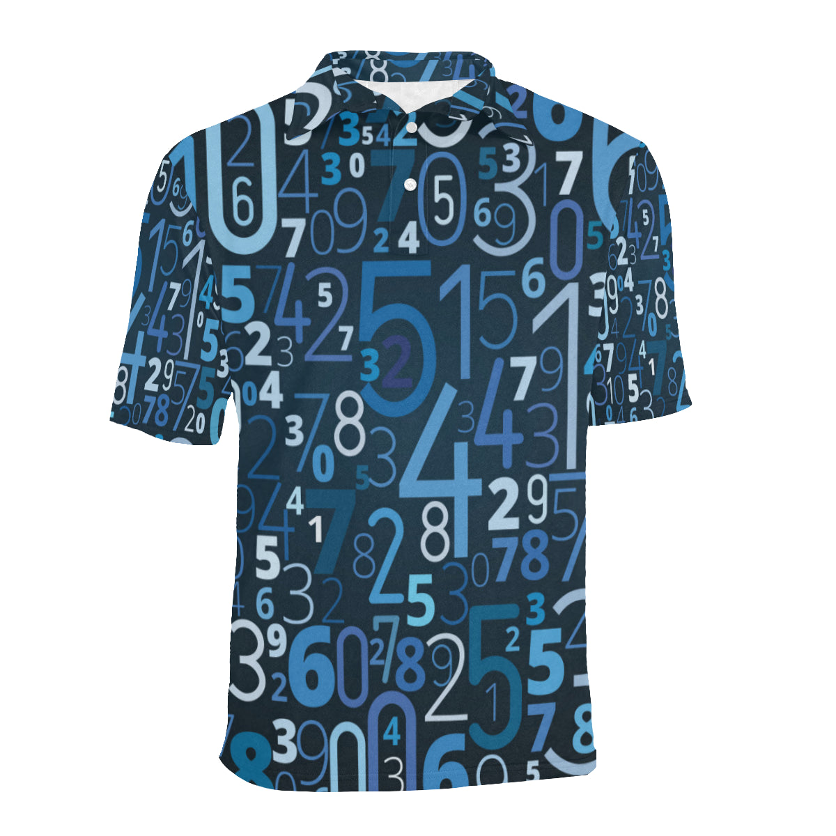 Number Pattern Print Design A02 Men Polo Shirt