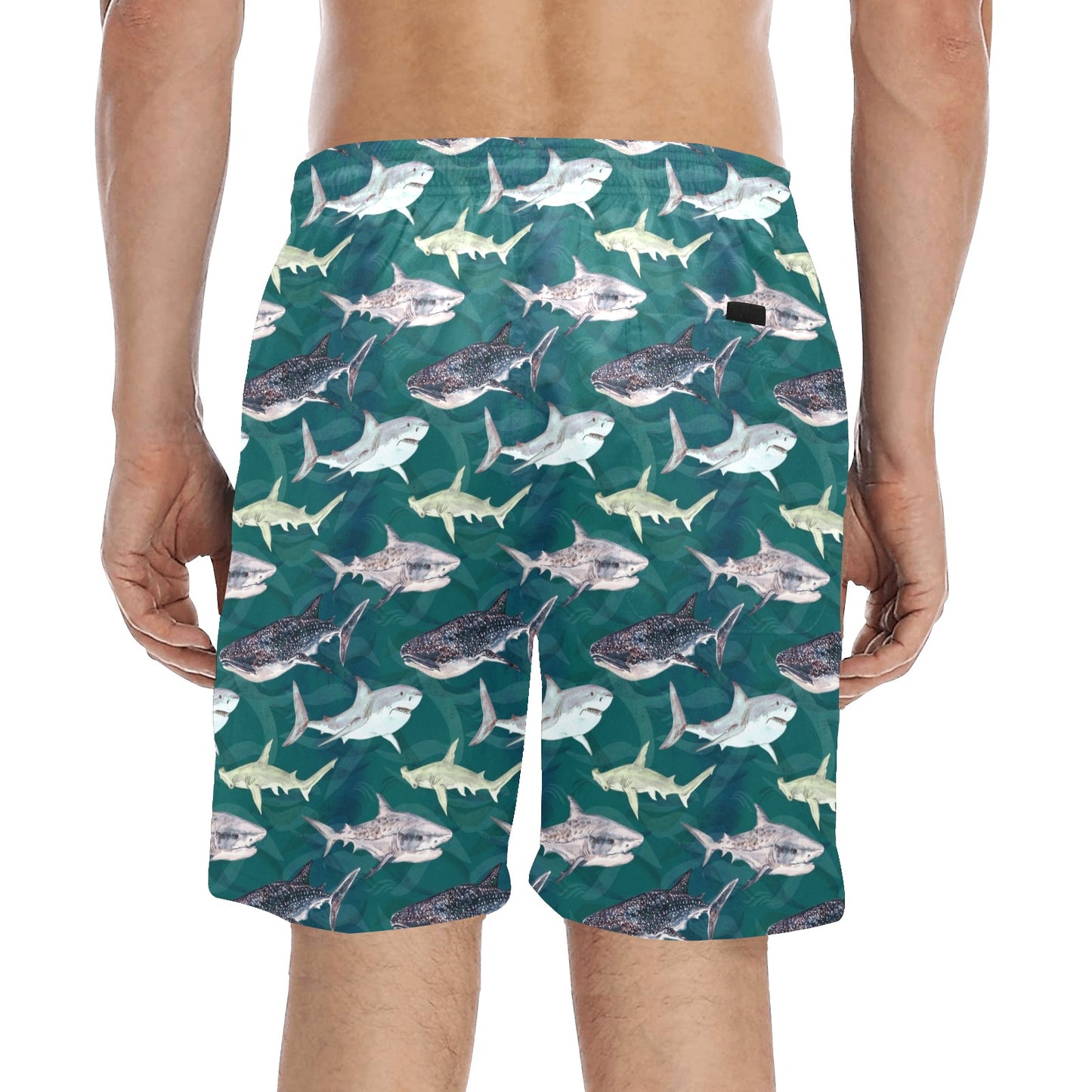 Shark Style Print Men's Swim Trunks Beach Shorts