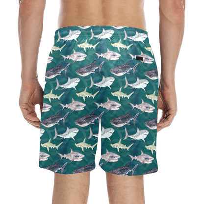 Shark Style Print Men's Swim Trunks Beach Shorts