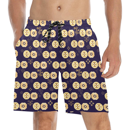 Sakura Print Design LKS303 Men's Swim Trunks Beach Shorts