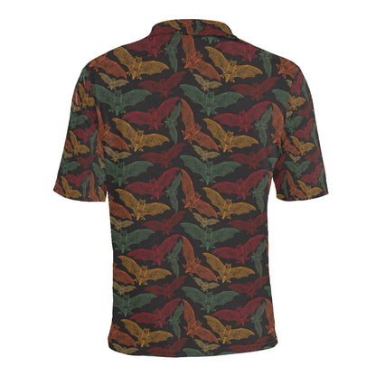 Bat Tribal Pattern Print Design 03 Men Polo Shirt