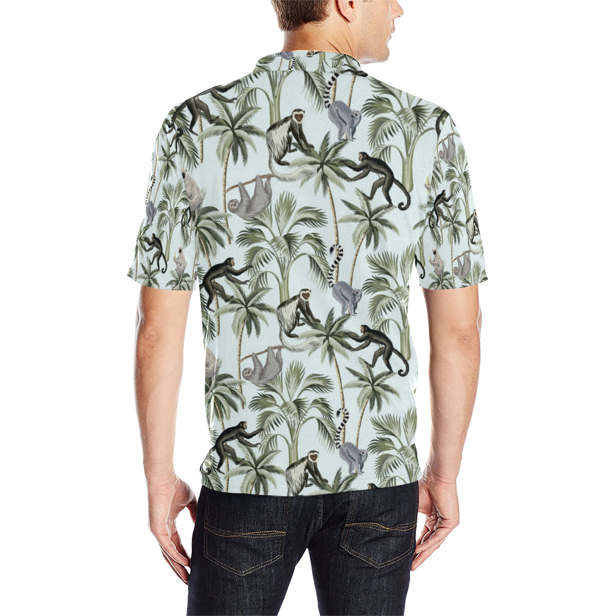 Rainforest Pattern Print Design RF04 Men Polo Shirt