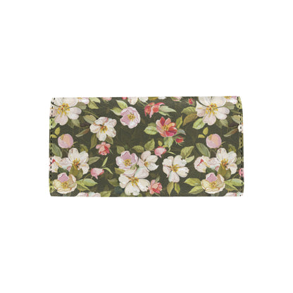 Apple blossom Pattern Print Design AB01 Women's Trifold Wallet