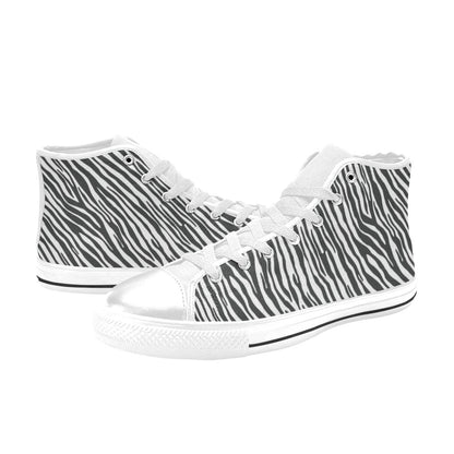 Zebra Classic Print Design LKS302 Men's High Top Canvas Shoes