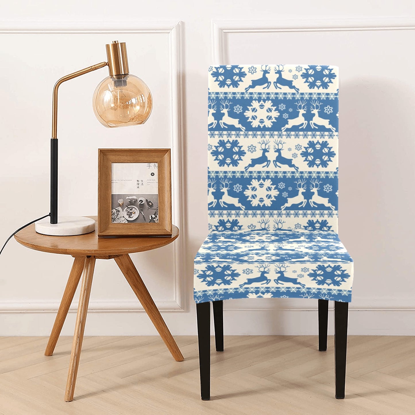 Reindeer Print Design LKS401 Dining Chair Slipcover