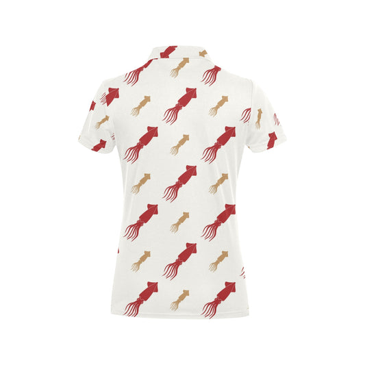 Giant Squid Pattern Print Design 01 Women's Polo Shirt