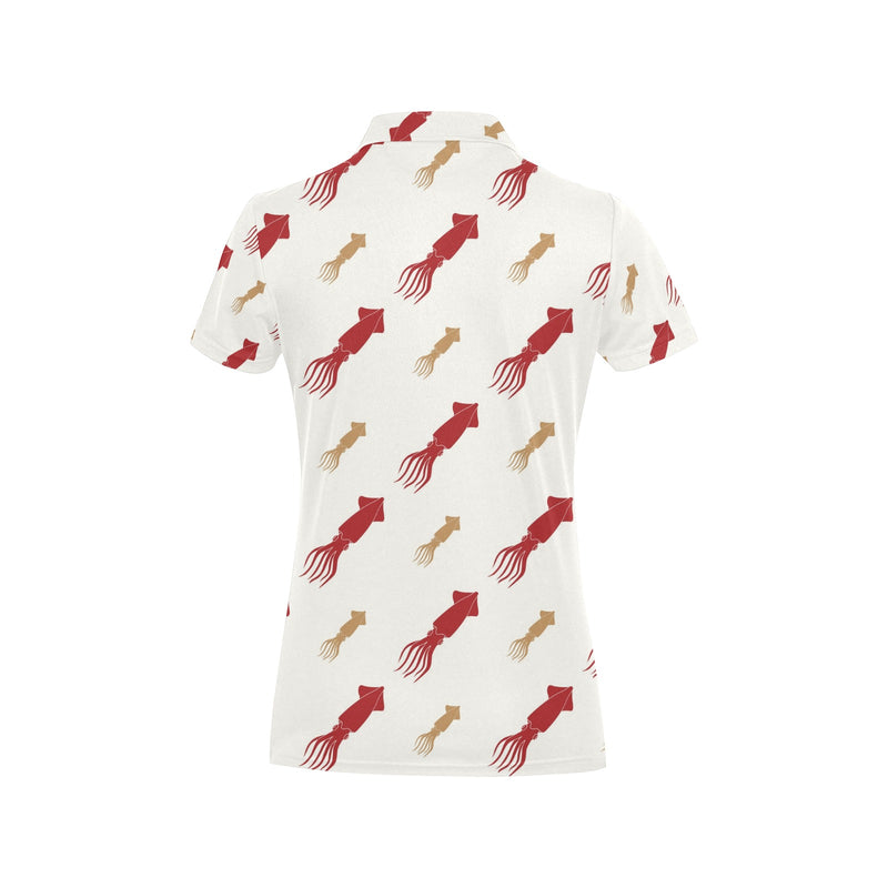 Giant Squid Pattern Print Design 01 Women's Polo Shirt