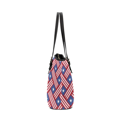 American flag Pattern Leather Tote Bag