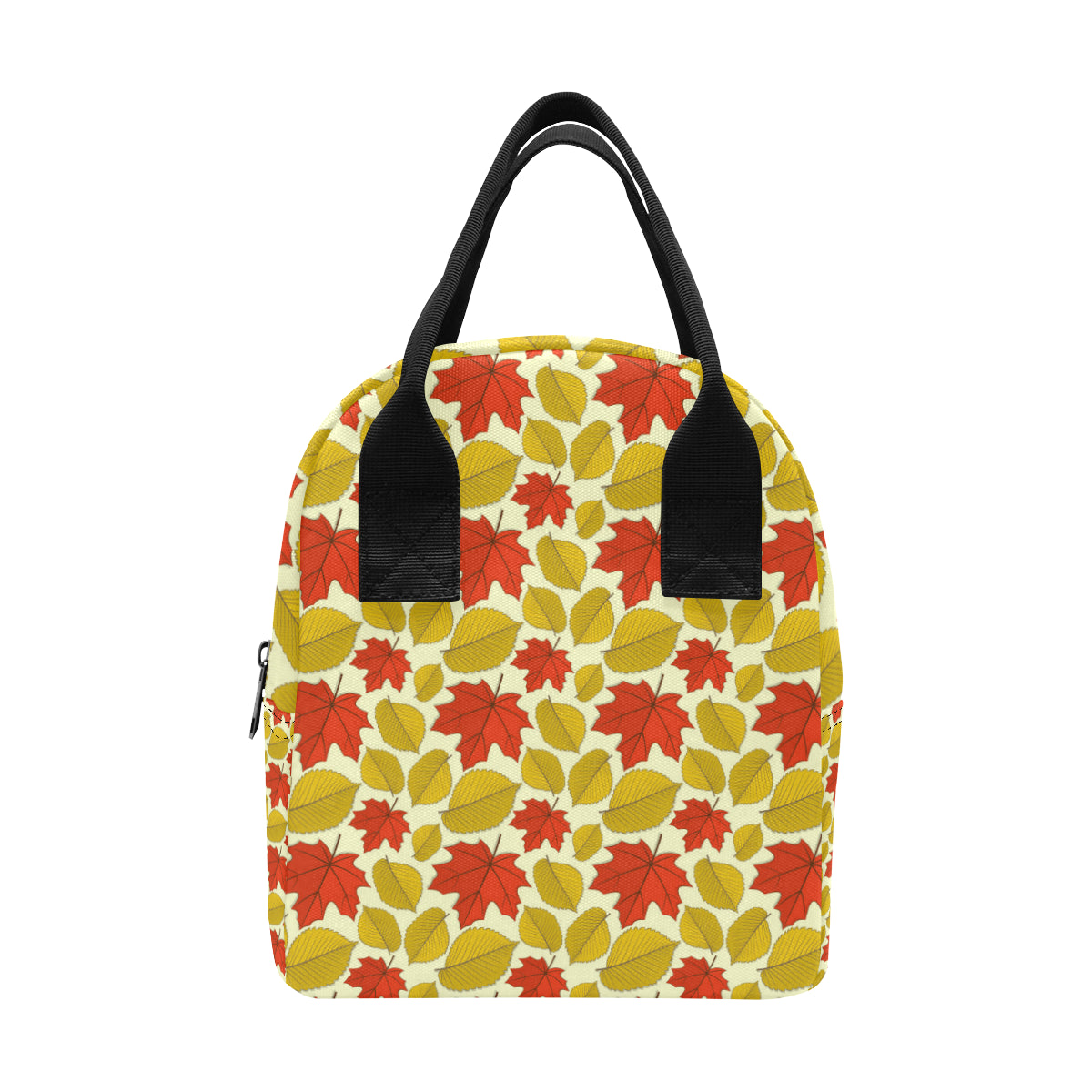 Elm Maple Leave Print Pattern Insulated Lunch Bag