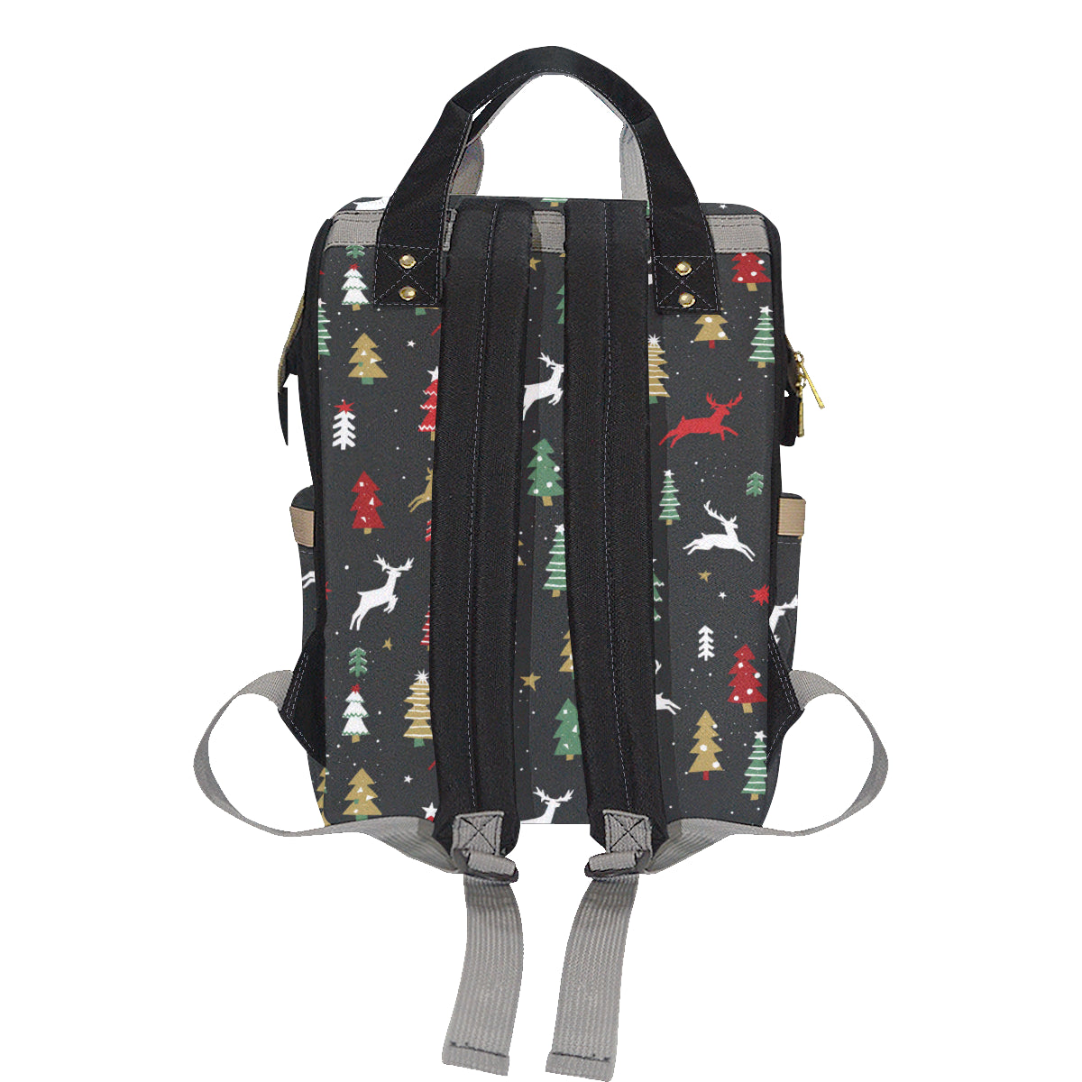 Christmas Tree Deer Style Pattern Print Design 03 Diaper Bag Backpack