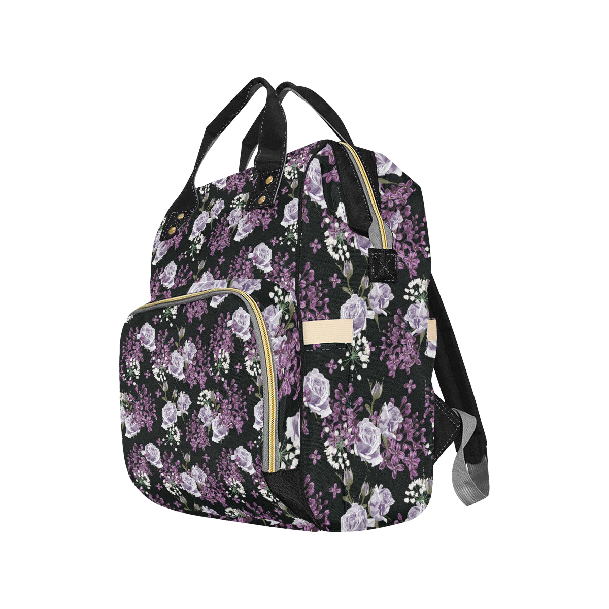 Lilac Pattern Print Design LI04 Diaper Bag Backpack