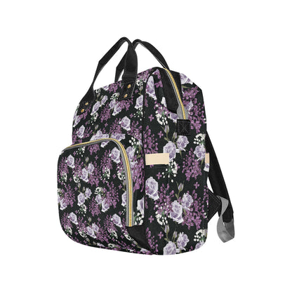 Lilac Pattern Print Design LI04 Diaper Bag Backpack