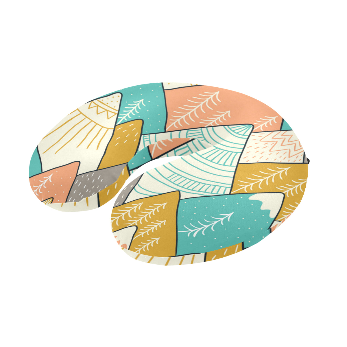 Mountain Pattern Print Design 02 U-Shaped Travel Neck Pillow