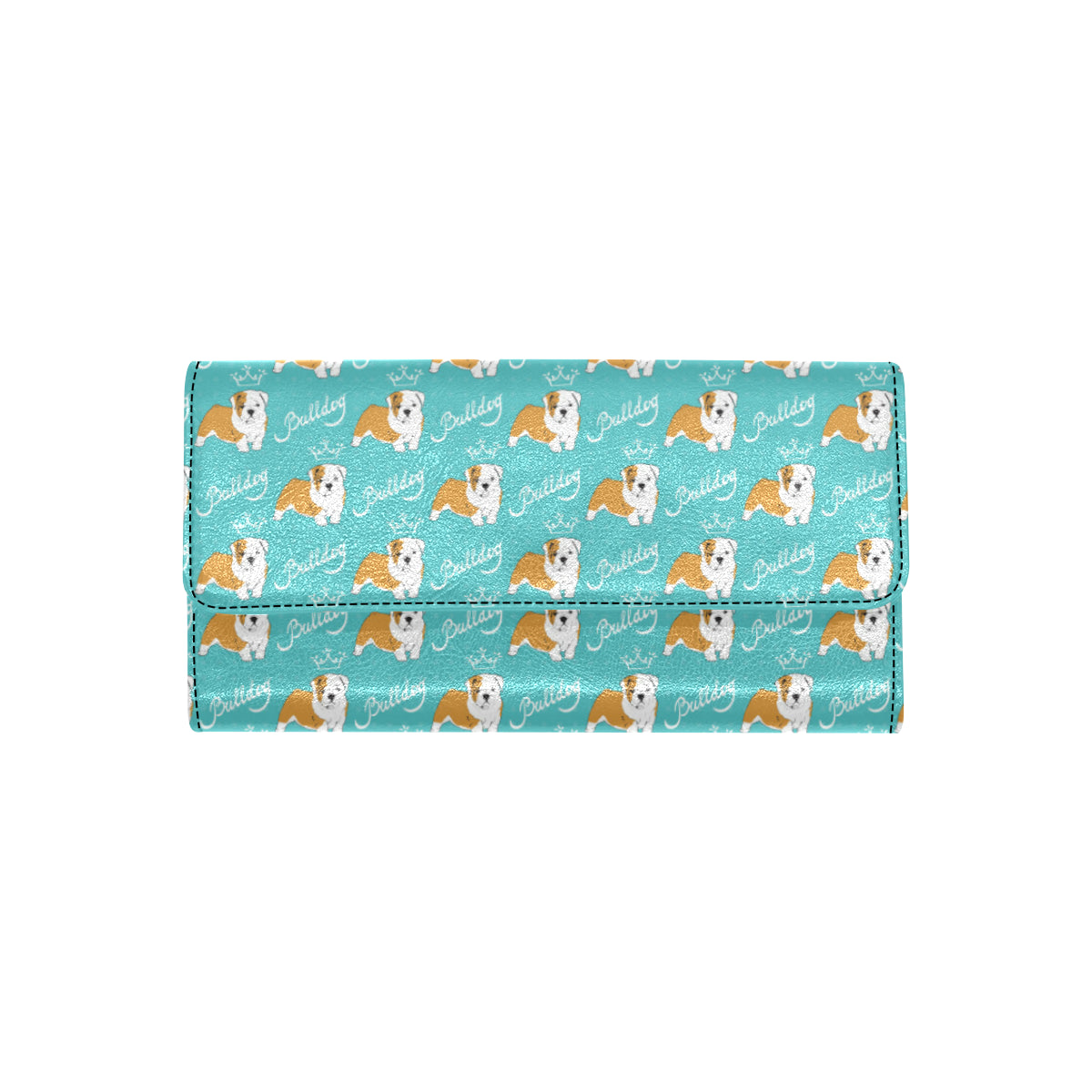 Bulldogs Pattern Print Design 05 Women's Trifold Wallet