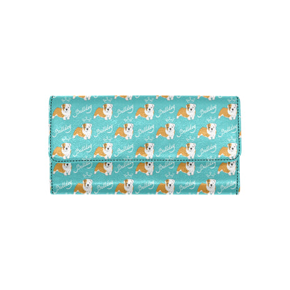 Bulldogs Pattern Print Design 05 Women's Trifold Wallet