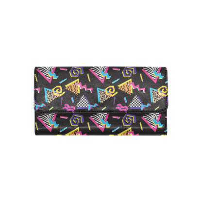 80s Pattern Print Design 3 Women's Trifold Wallet