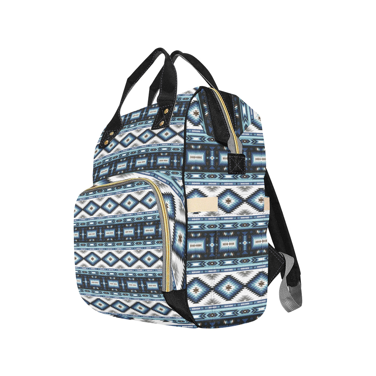 Navajo Dark Blue Print Pattern Diaper Bag Backpack