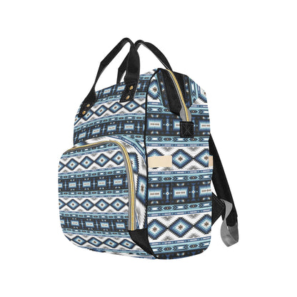 Navajo Dark Blue Print Pattern Diaper Bag Backpack
