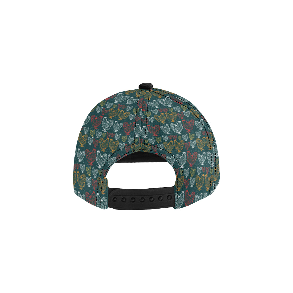 Rooster Hand Draw Design Snapback Cap