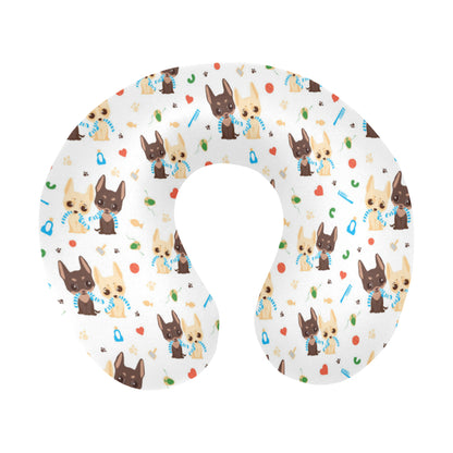 Chihuahua Pattern Print Design 06 U-Shaped Travel Neck Pillow