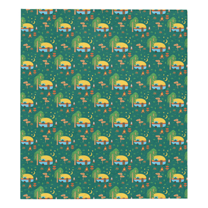 Camping Camper Pattern Print Design 06 Premium Quilt
