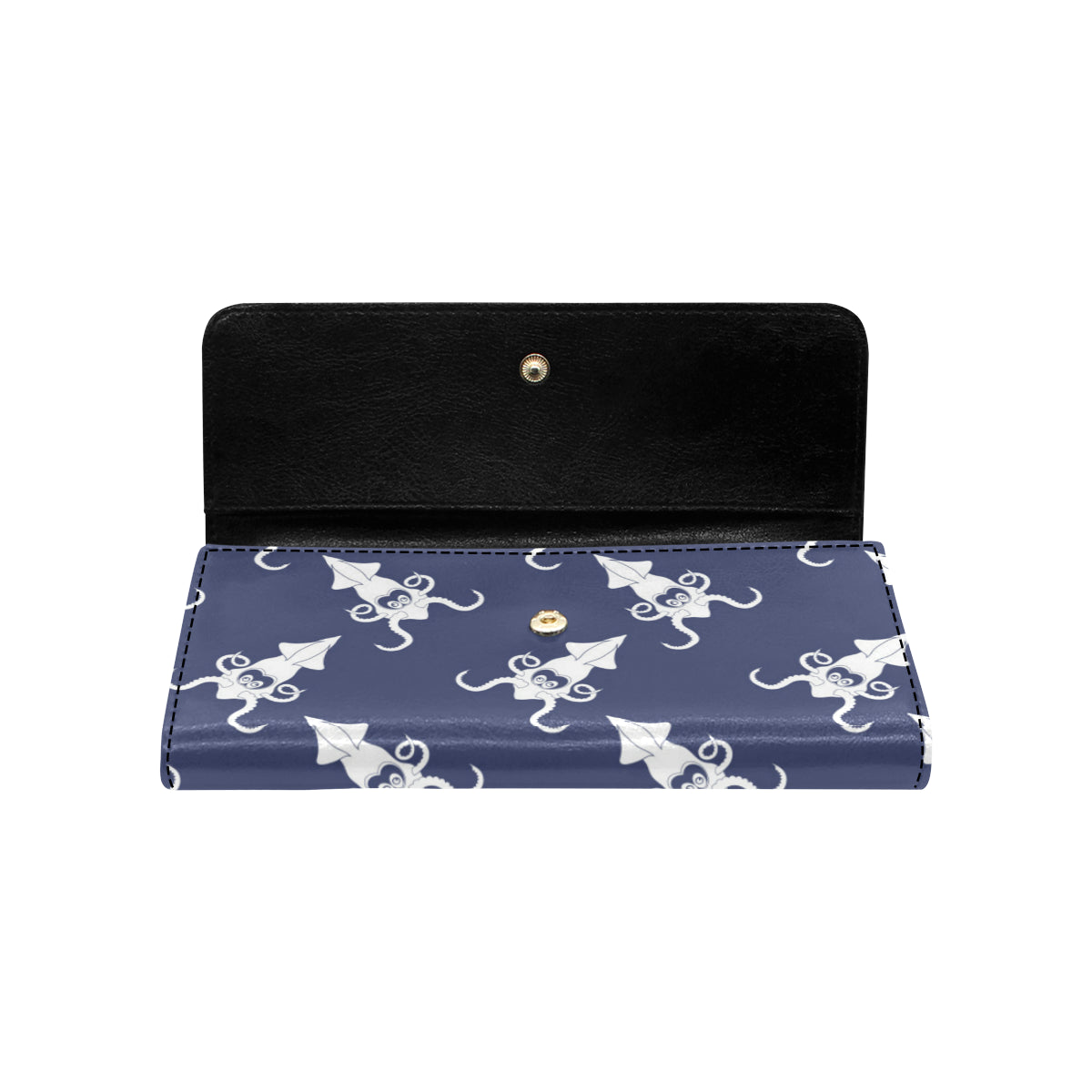 Giant Squid Pattern Print Design 02 Women's Trifold Wallet
