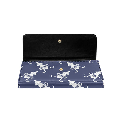 Giant Squid Pattern Print Design 02 Women's Trifold Wallet